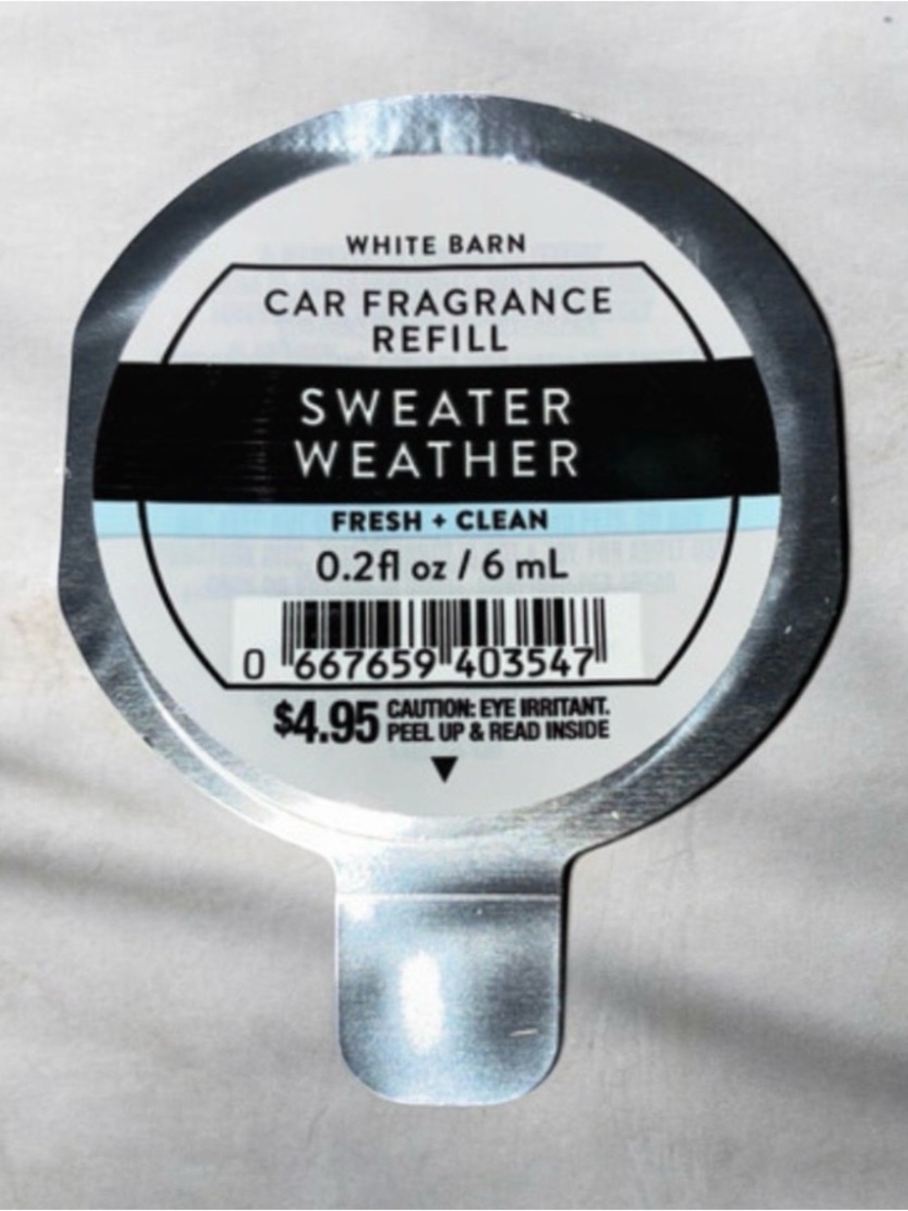 Bath & Body Works Sweater Weather Car Fragrance Refill - Silver & White